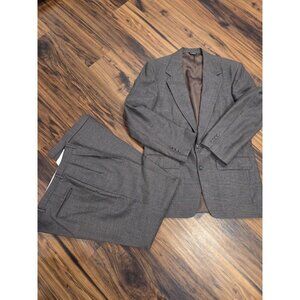 Vintage Bill Blass Mens Wool Glen Plaid Suit Made in USA 42L 36x33